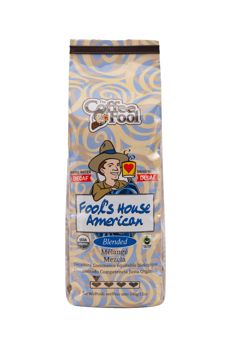 Fool's Decaf Swiss Water Organic Fair Trade House American - The Coffee Fool2013 - 0001