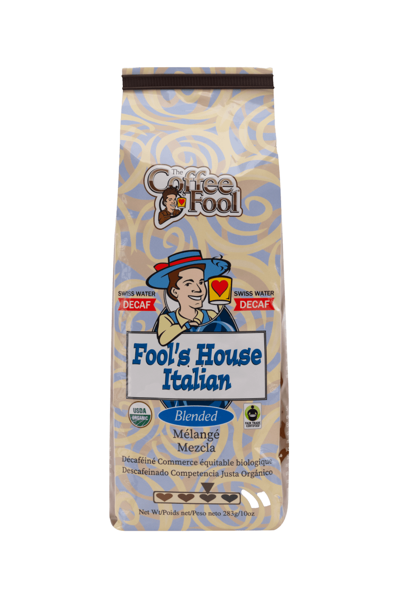 Fool's Decaf Swiss Water Organic Fair Trade House Italian - The Coffee Fool2033 - 0001