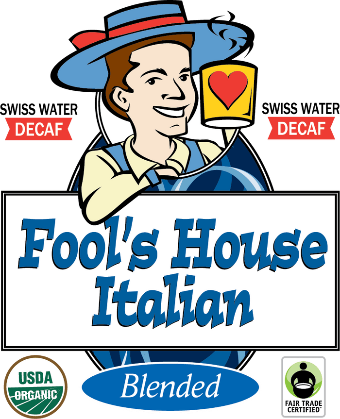 Fool's Decaf Swiss Water Organic Fair Trade House Italian - The Coffee Fool2033 - 0001